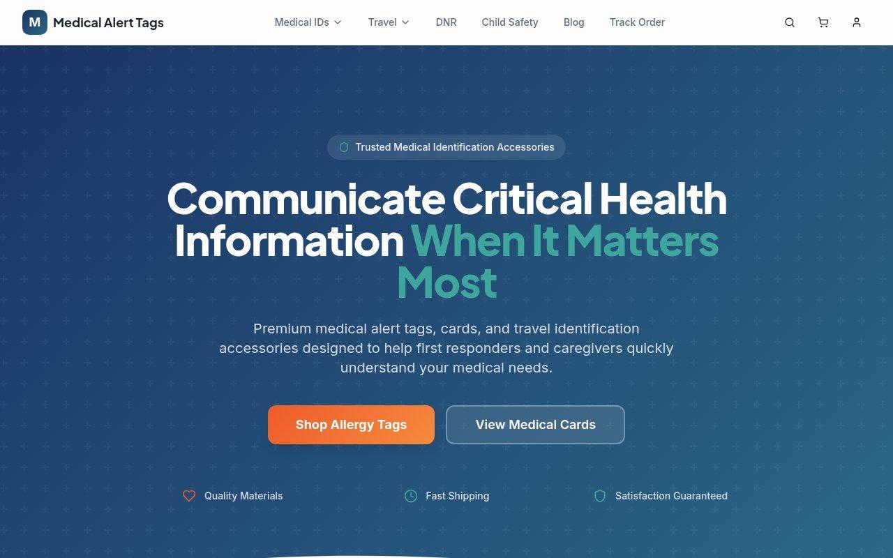 Screenshot of medicaltagstore.com