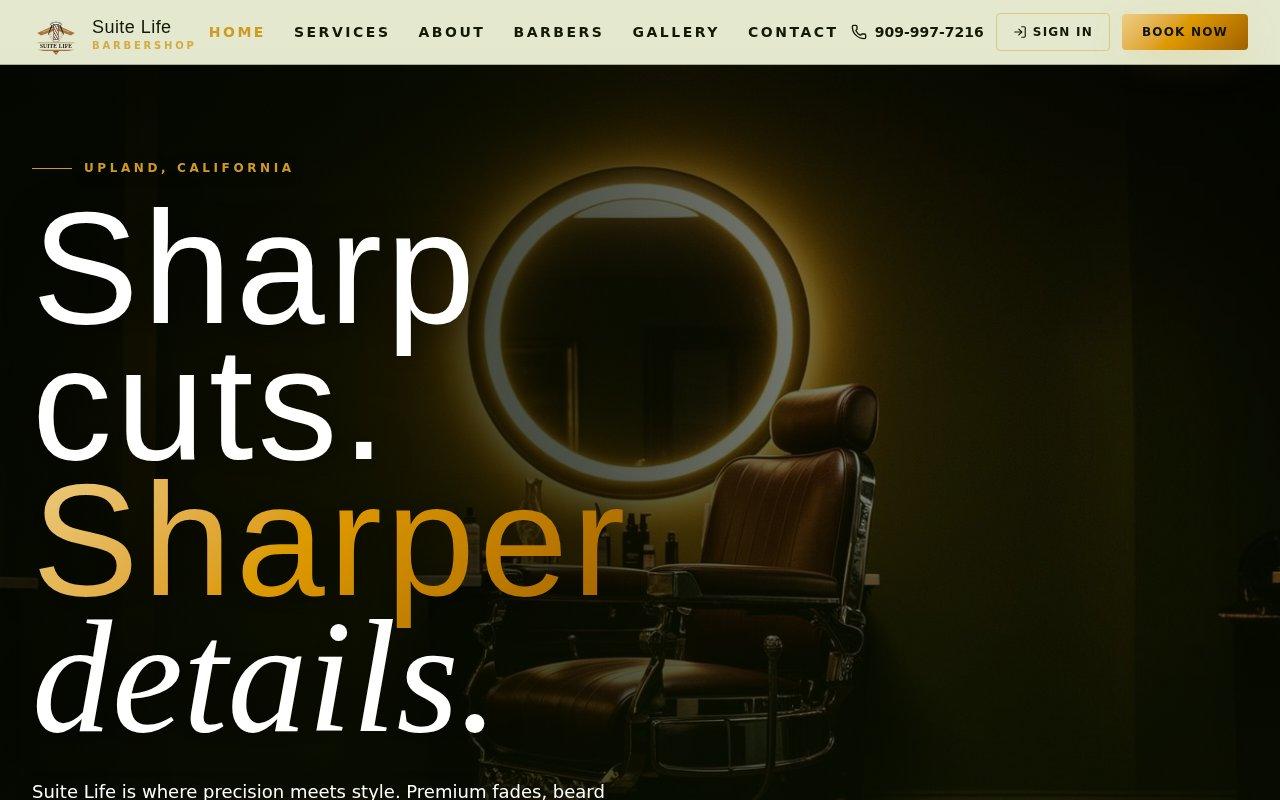 Screenshot of suitelifebarber.com